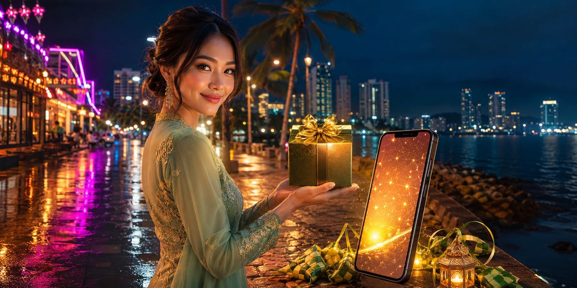 Pengguna Malaysia di Pulau Pinang membuat deposit bonus semasa Hari Raya di platform ch160